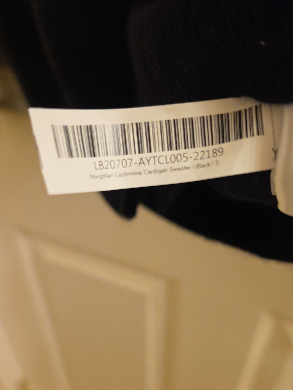 Quince Mongolian Cashmere Black Crewneck Button-Front Cardigan - Picture 4 of 5